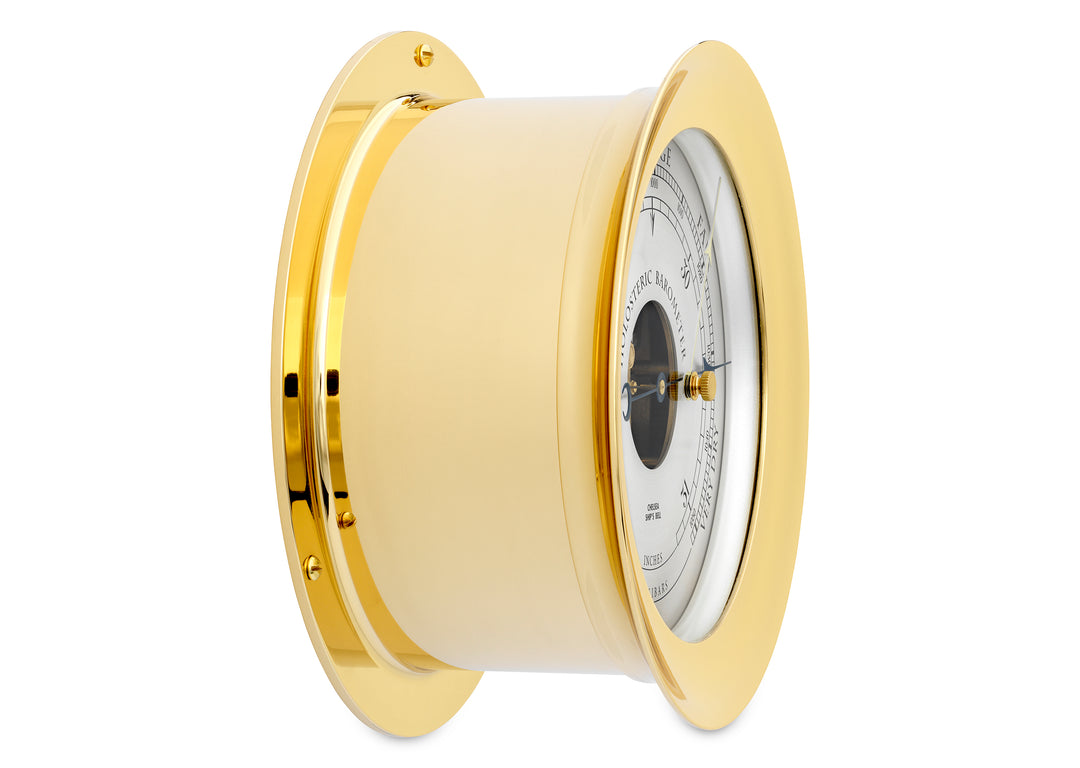 6" Ship's Bell Barometer in Brass