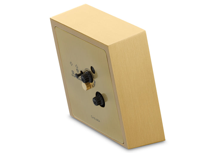 Square Desk Alarm Clock in Brass