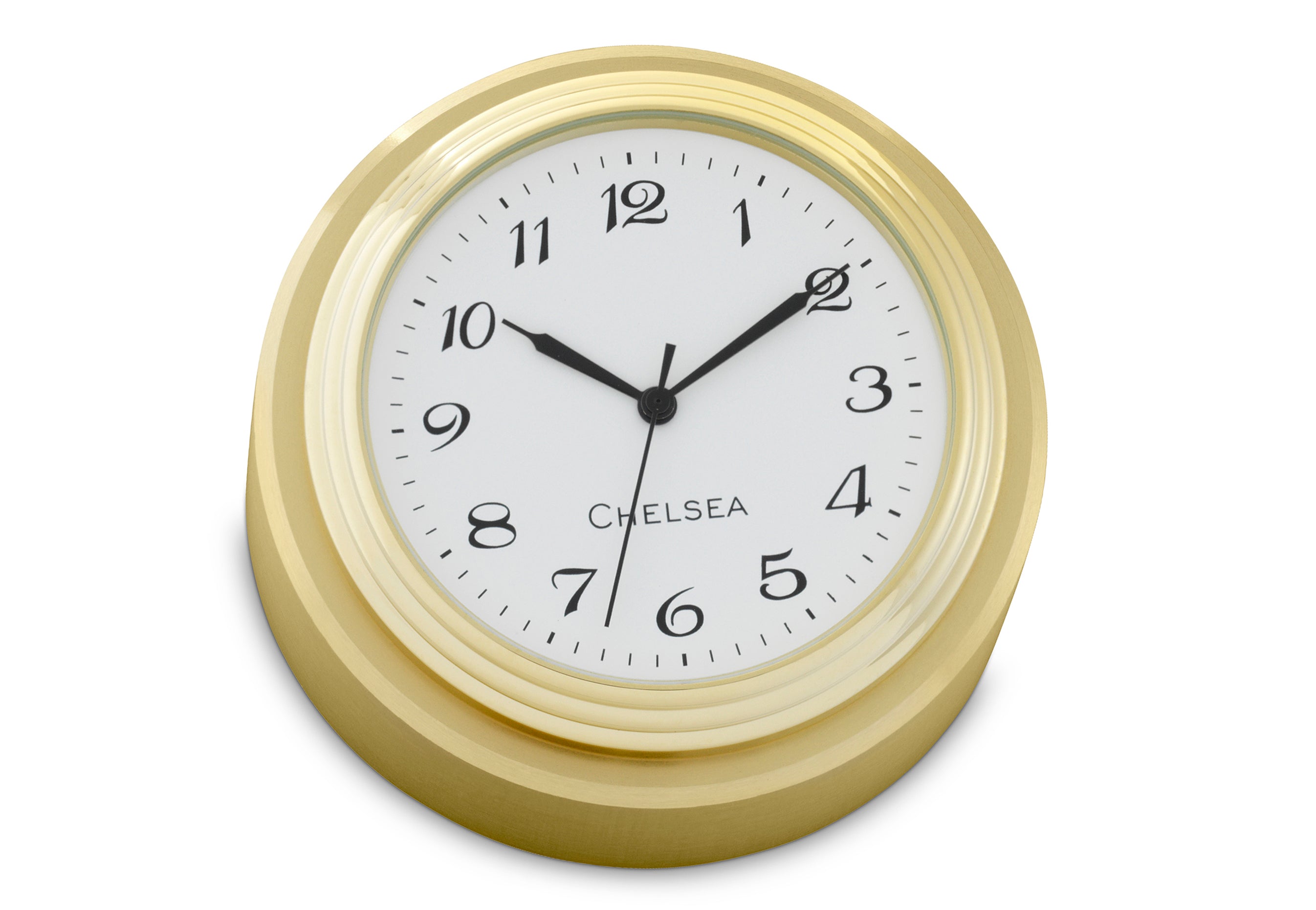 Waterfall Paperweight Brass Desk Clock - Chelsea Clock