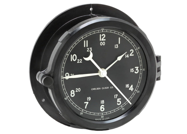 Naval Deck Clock - 8.5" Black Dial