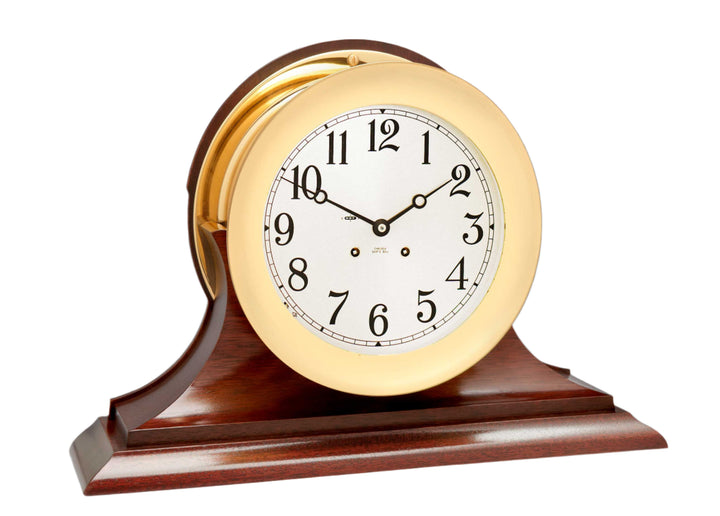 8 1/2" Ship's Bell Clock, Traditional Base