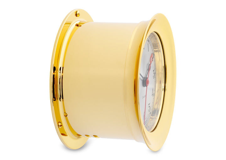 4 1/2" Shipstrike Quartz Clock in Brass