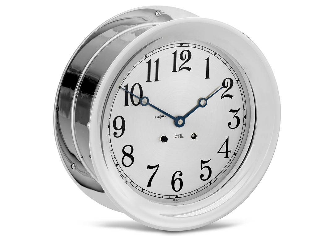 8 1/2" Ship's Bell Clock in Nickel