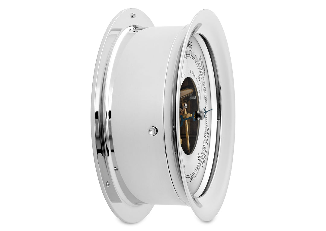 8 1/2" Ship's Bell Barometer in Nickel