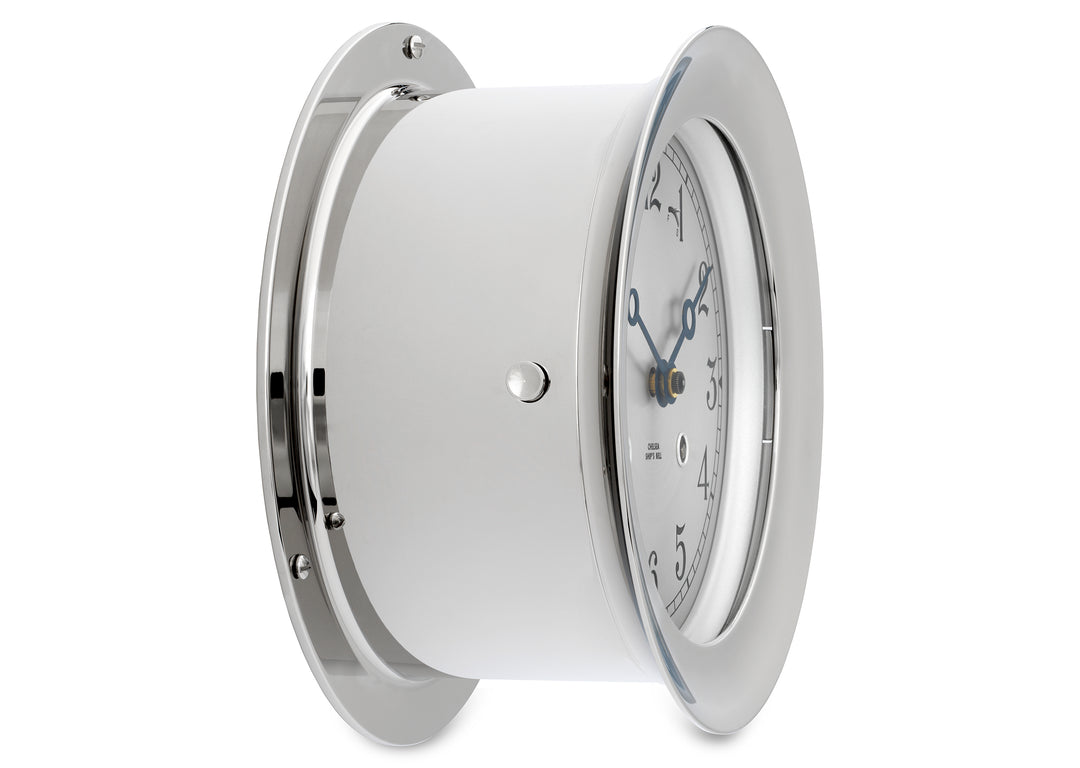 4 1/2" Ship's Bell Clock in Nickel