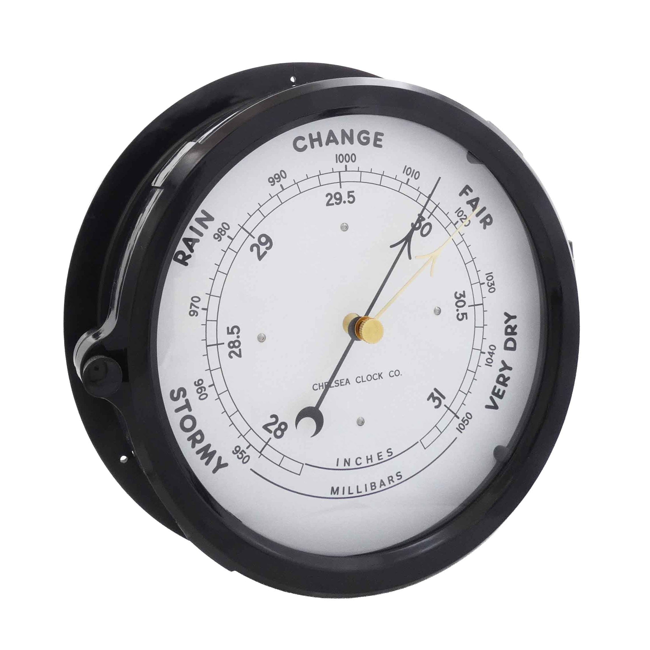 WWII Naval Deck Barometer | White Dial | Chelsea Clock