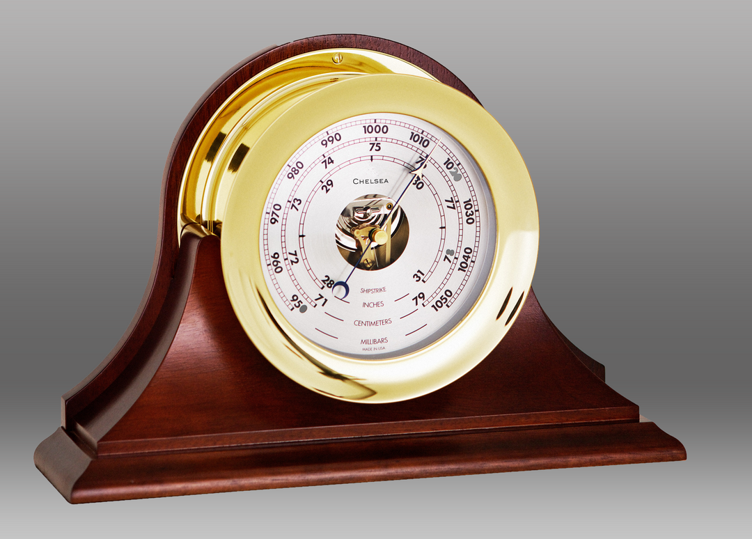 Seconds Store: 6" Shipstrike Barometer in Brass on Mahogany Traditional Base