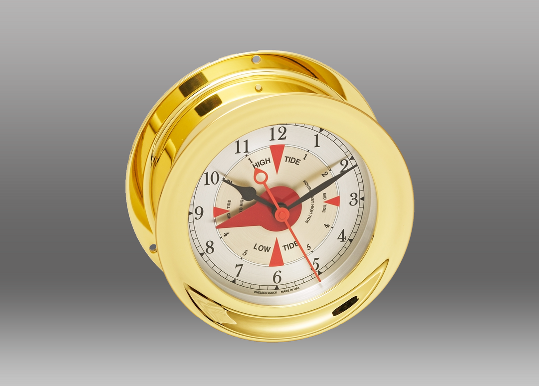 Seconds Store: 4.5" Newport Time and Tide Clock in Brass