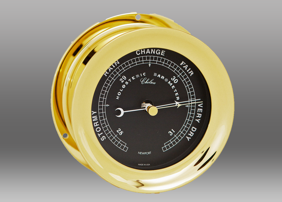Seconds Store: 4.5" Flag Barometer in Brass