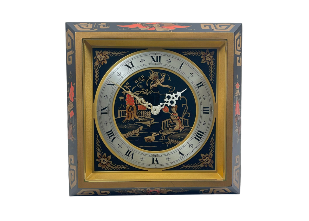 6 5/8" Chinese Lacquer Clock, 1958