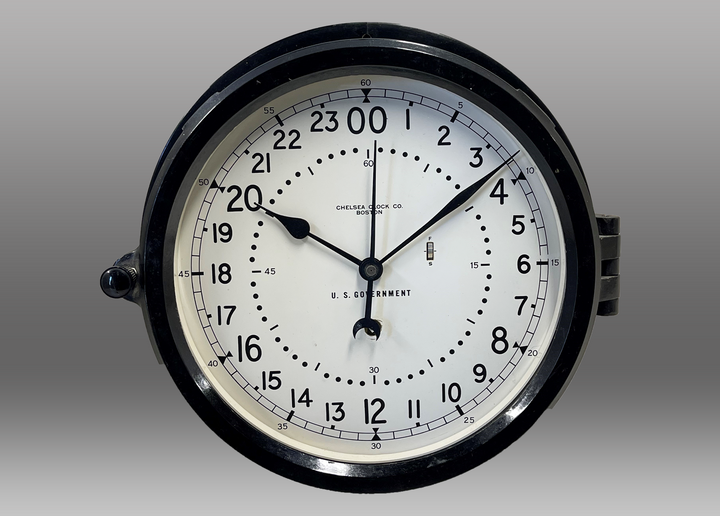 8.5" Marine Mechanical 24 Hour Clock, 1974