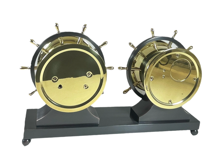 3.75" Dial Claremont Clock & Barometer Set with Chevrolet Engraving, 1949