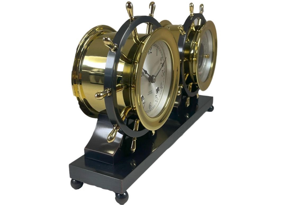 3.75" Dial Claremont Clock & Barometer Set with Chevrolet Engraving, 1949