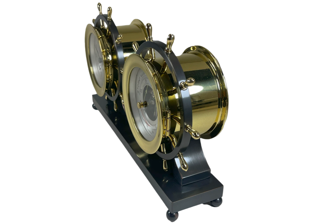 3.75" Dial Claremont Clock & Barometer Set with Chevrolet Engraving, 1949