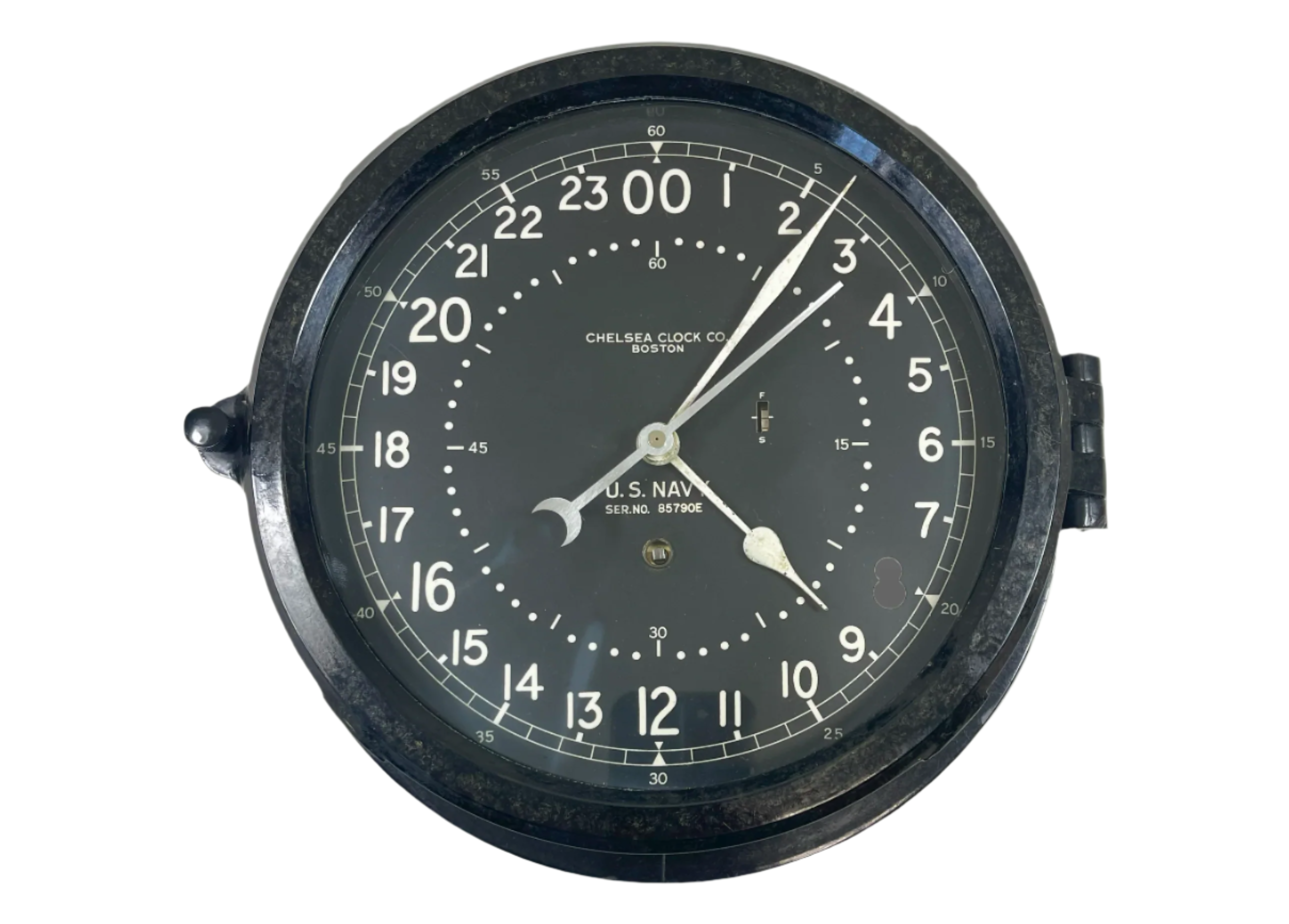 LAUREL ブラック アナログ 時計 8.5 Inch Marine Mechanical Clock, 863718 – Chelsea Clock