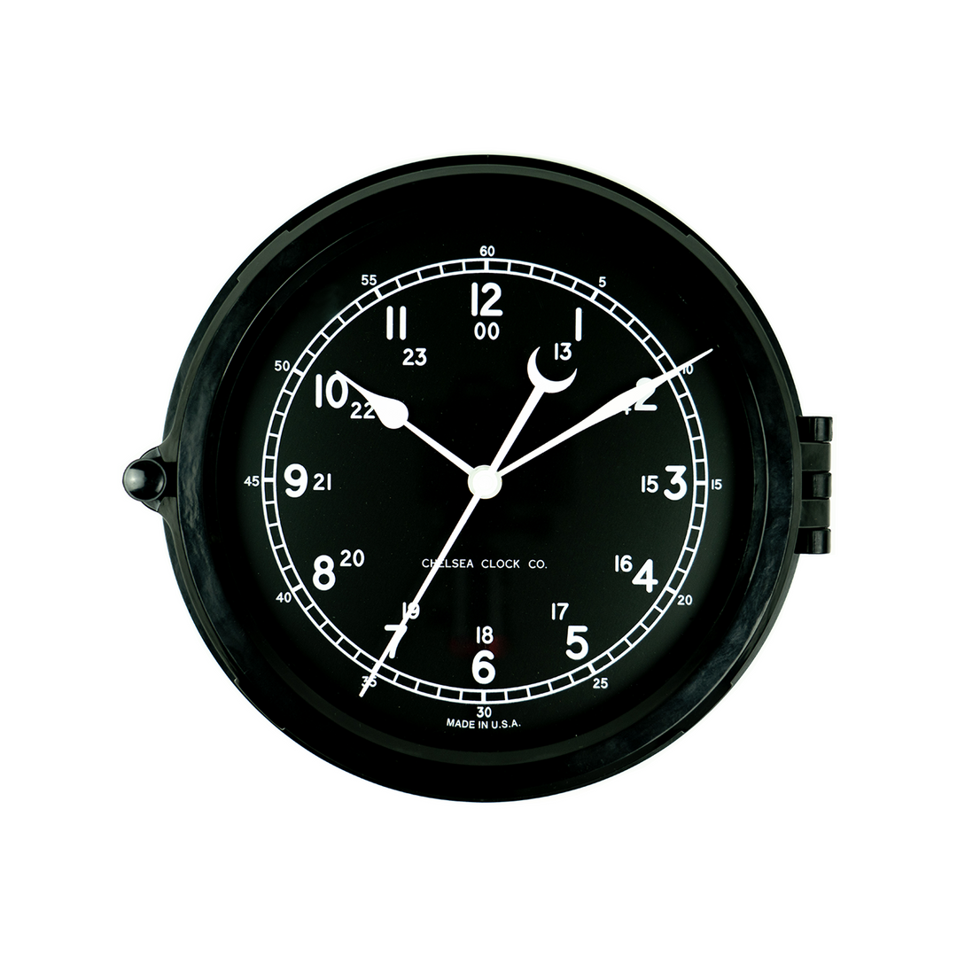 Naval Deck Clock - 8.5" Black Dial
