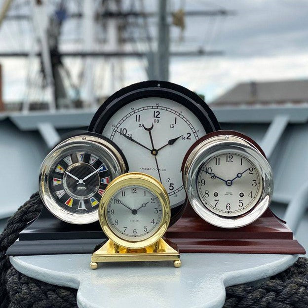 Clocks with Brass Casings and Hand-Silvered Dials