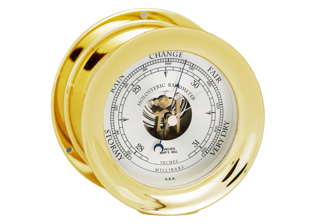 4 1/2" Ship's Bell Barometer in Brass