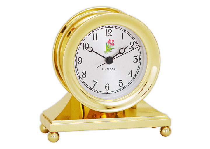 Mother's Day Constitution Clock - Red Tulip Bunch Outline