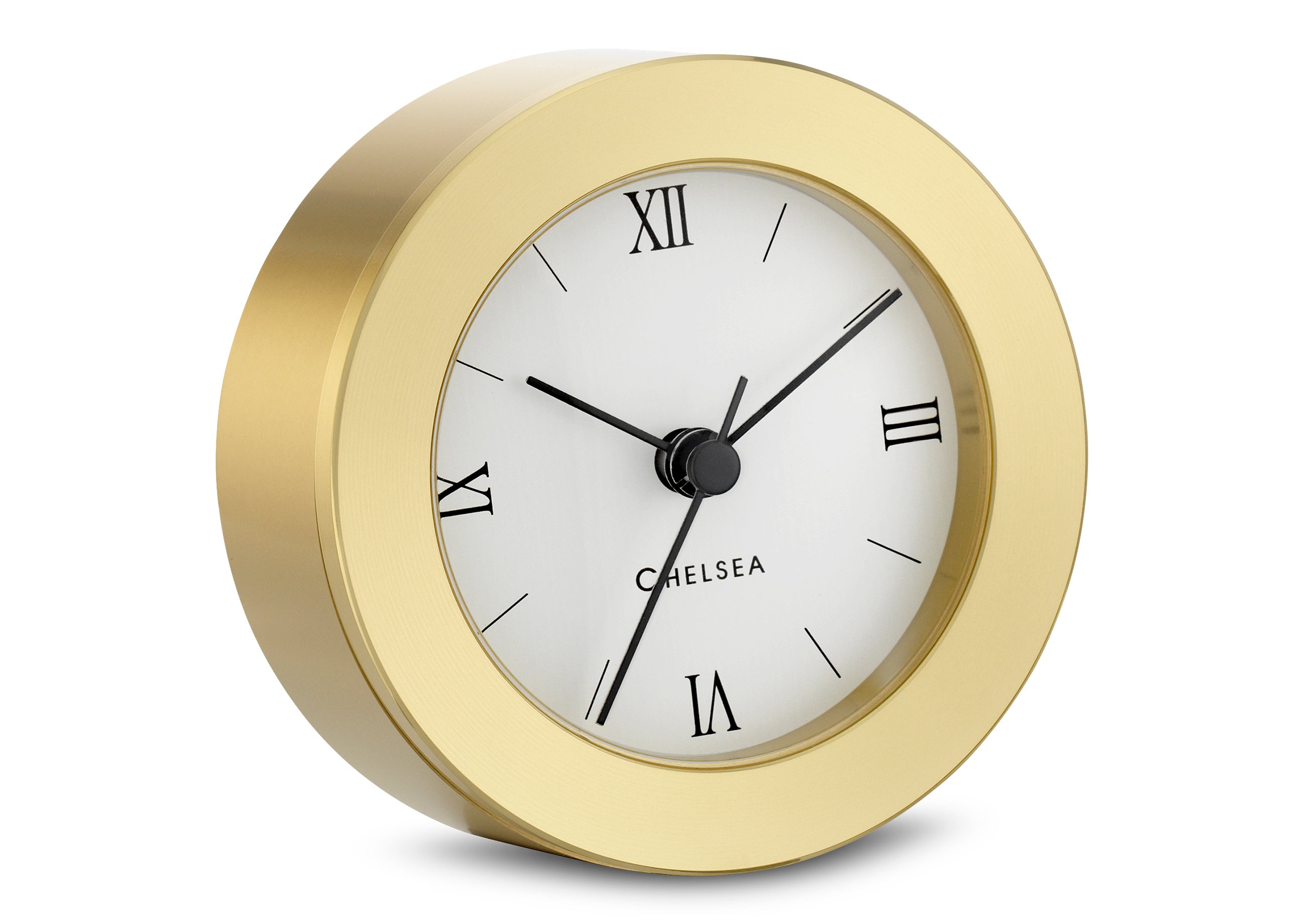 Duxbury Round Brass Desk Clock - Chelsea Clock