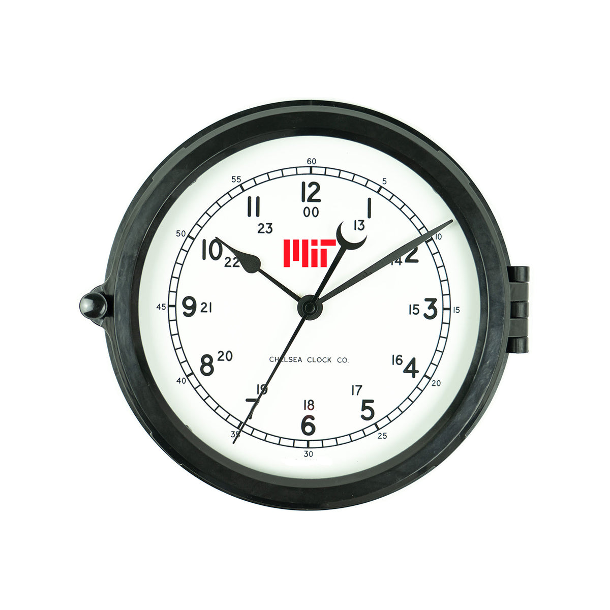 Naval Deck Clock | MIT | Bright Red Logo | Chelsea Clock