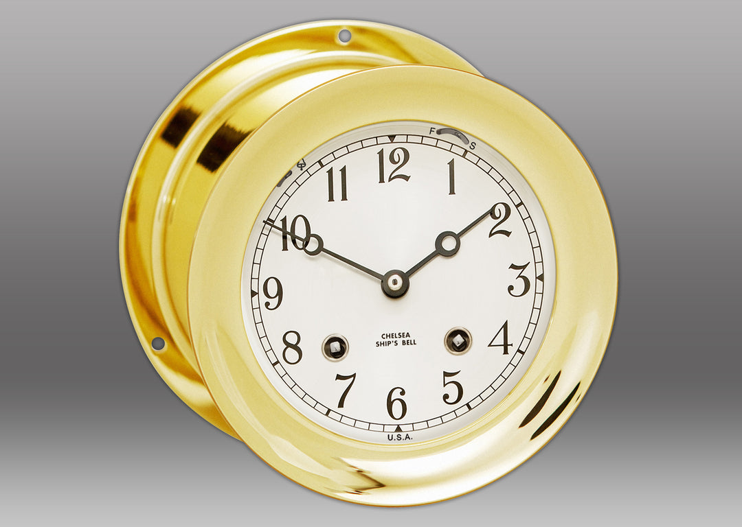 4 1/2" Ship's Bell Clock in Brass