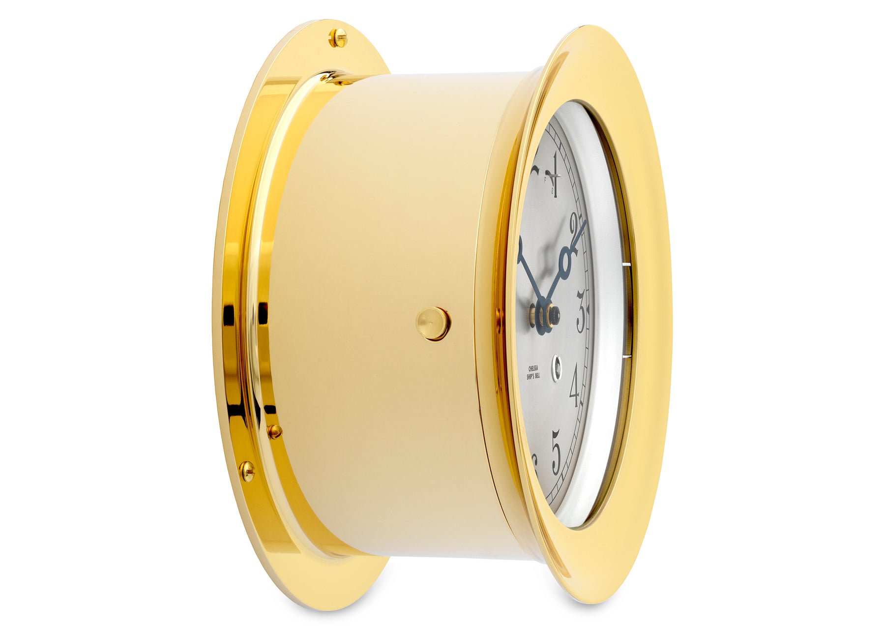 Solid Brass Finish Ship's Bell Clock | Chelsea Clock