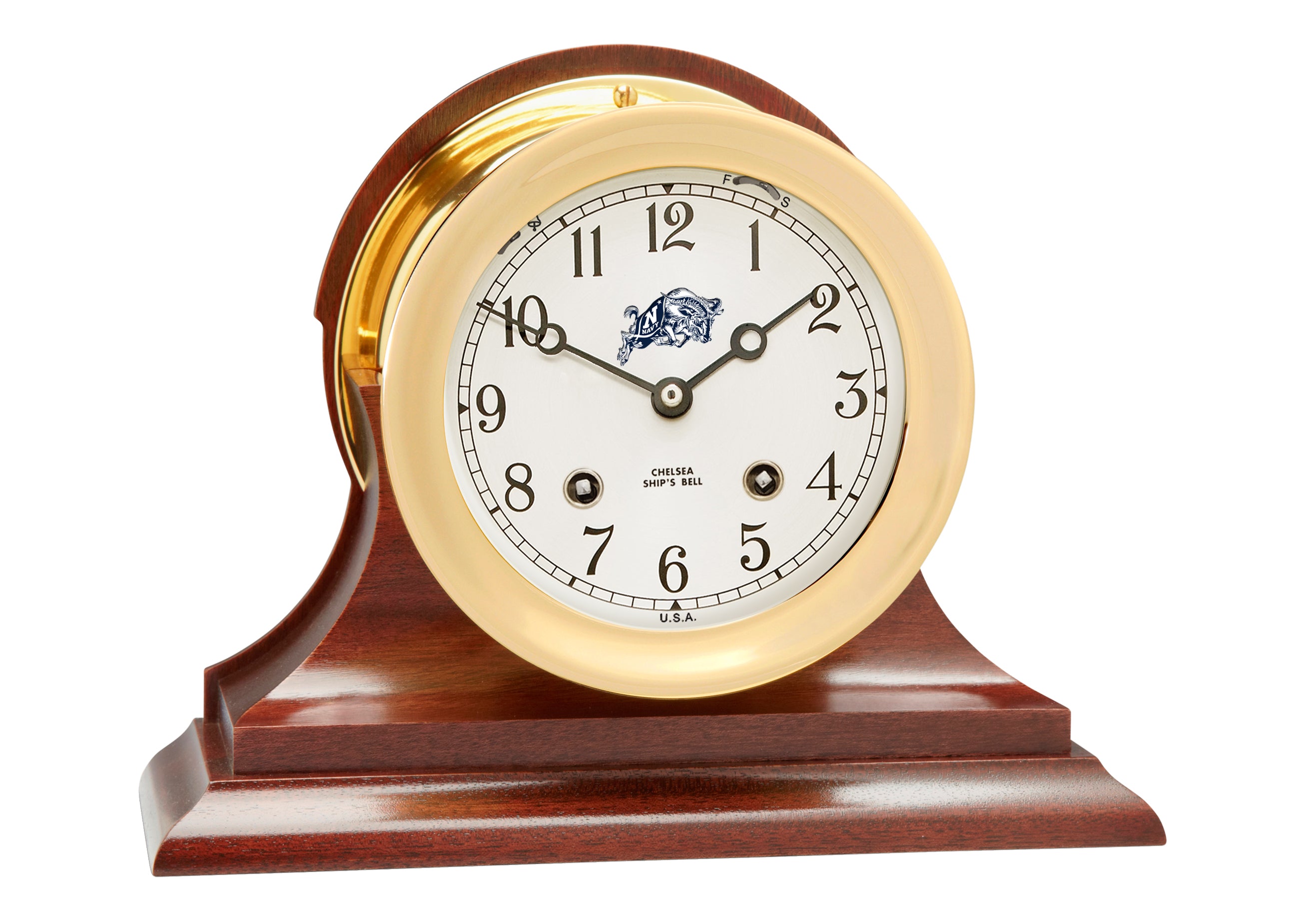 Ship's Bell - Brass - U.S. Naval Academy Navy Ram – Chelsea Clock