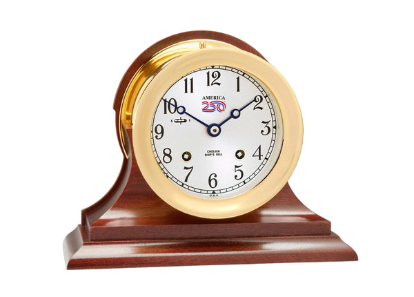 America 250 Ship's Bell Clock | Traditional Base | Chelsea Clock