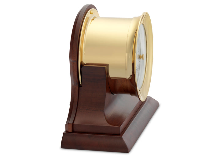 4 1/2" Ship's Bell Barometer in Brass on Traditional Base