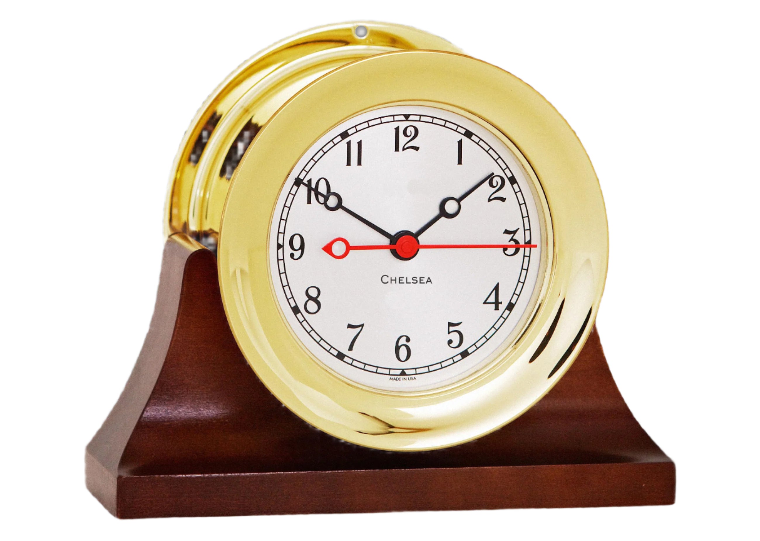 4.5-Inch Shipstrike Desk Clock on Contemporary Base