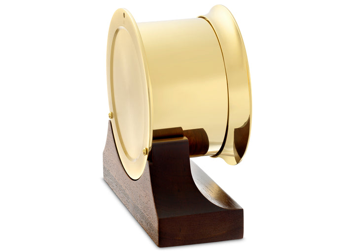 4 1/2" Shipstrike Quartz Clock in Brass on Contemporary Base