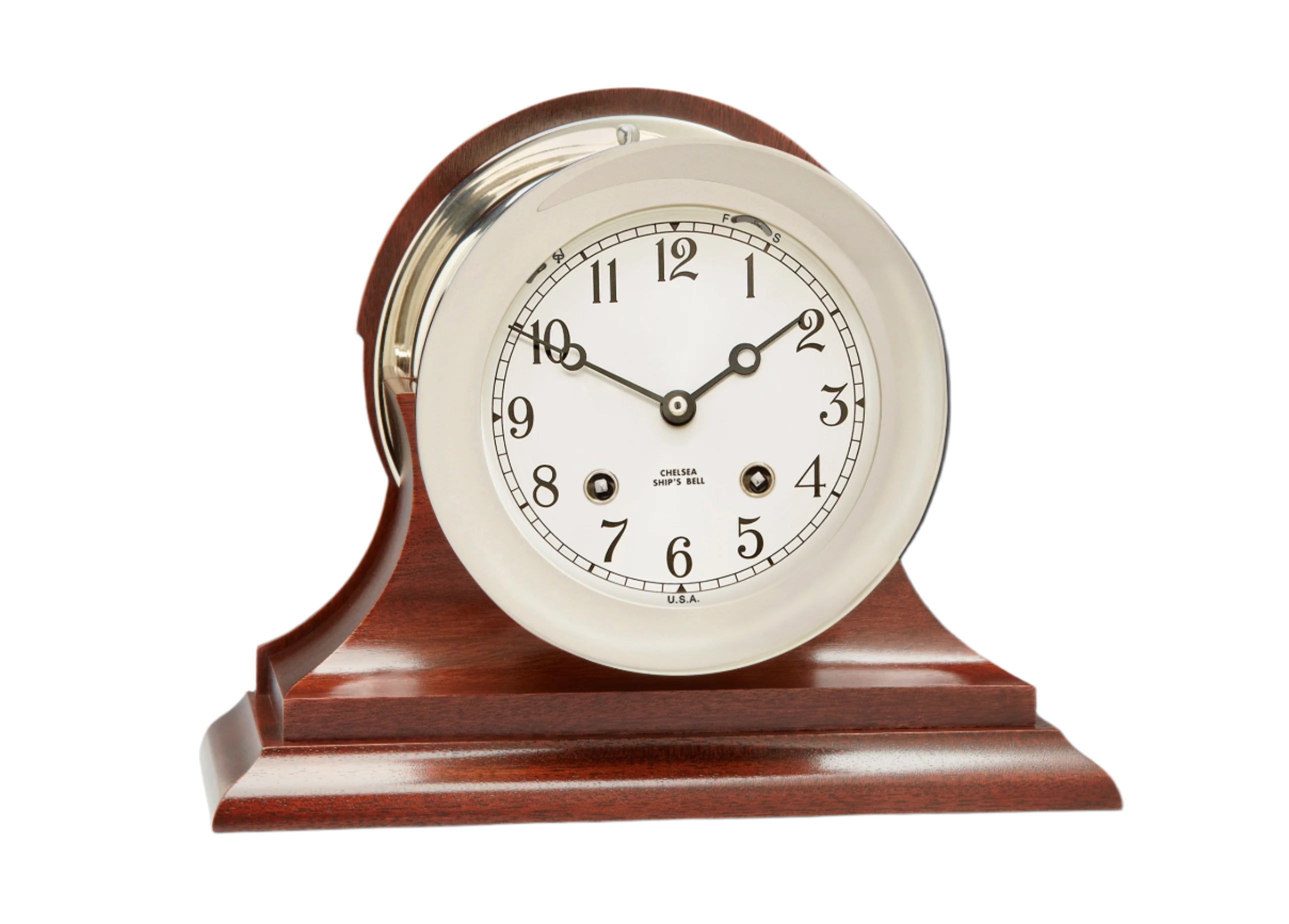置時計　CHELSEA SHIP’S BELL Six-In. Ship's Bell Clock in Nickel on Contemporary Base