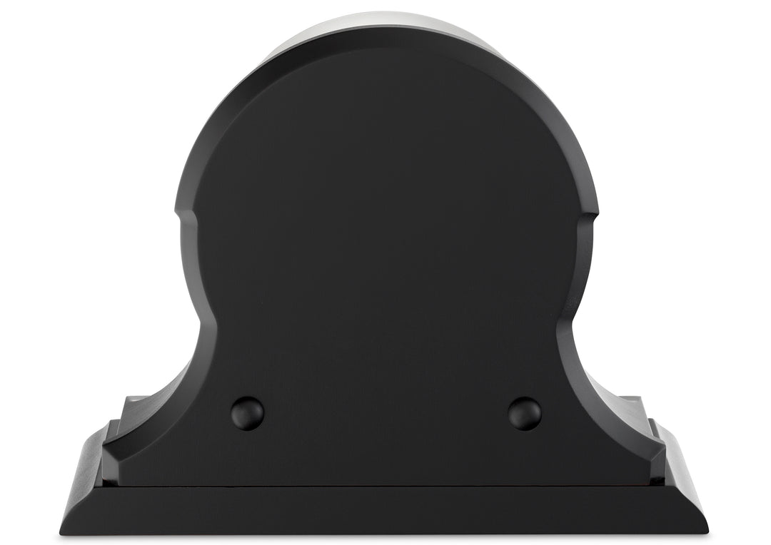 4.5" Ship's Bell Clock in Nickel on Black Traditional Base