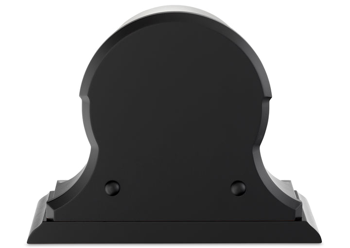 4.5" Ship's Bell Clock in Nickel on Black Traditional Base