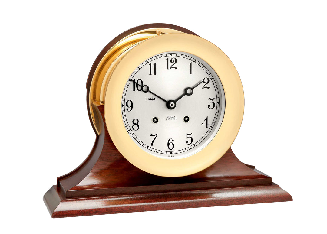 6" Ship's Bell Clock, Traditional Base