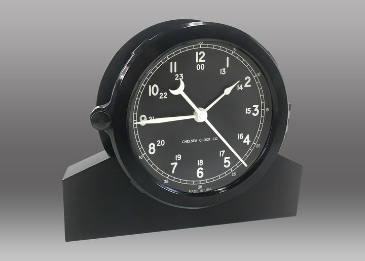 Patriot Deck Clock and Base - 6" Black Dial