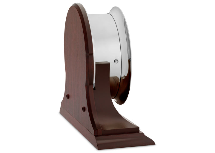 8 1/2" Ship's Bell Clock in Nickel on Traditional Base