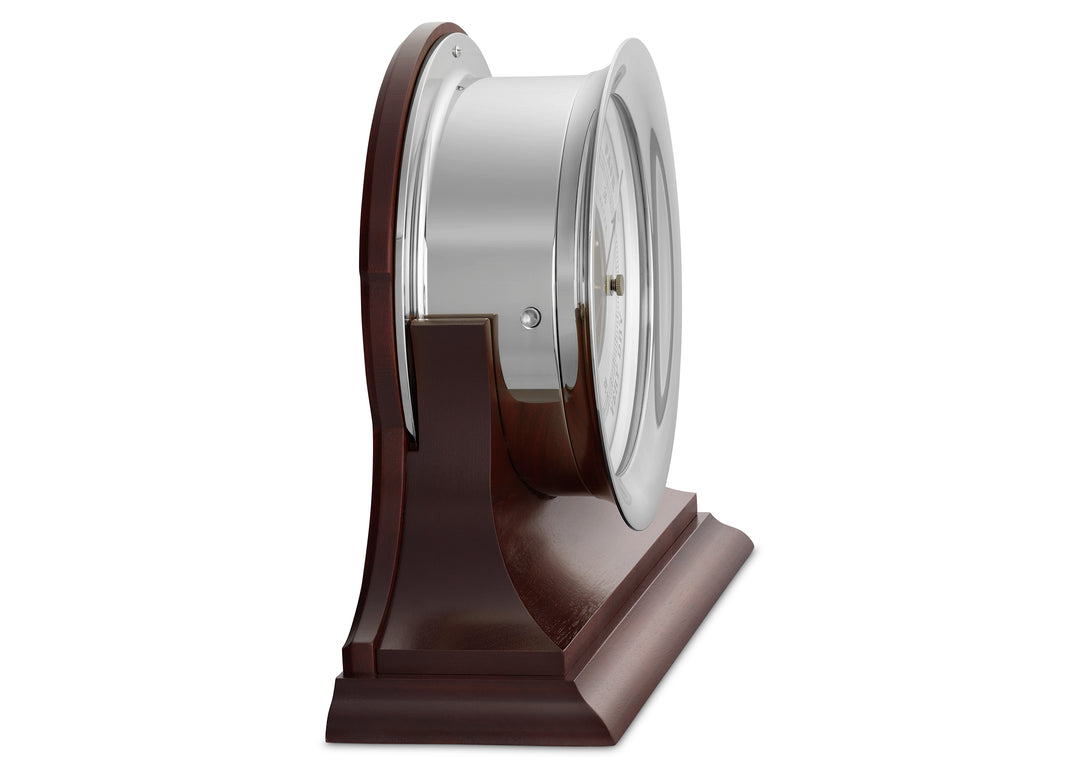 8.5" Ship's Bell Barometer in Nickel on Traditional Base