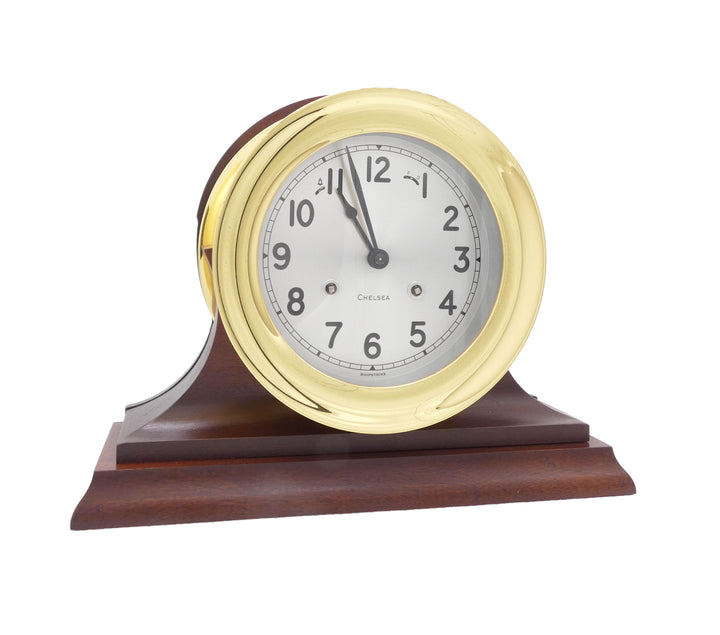 6" Shipstrike Clock in Brass on Traditional Base