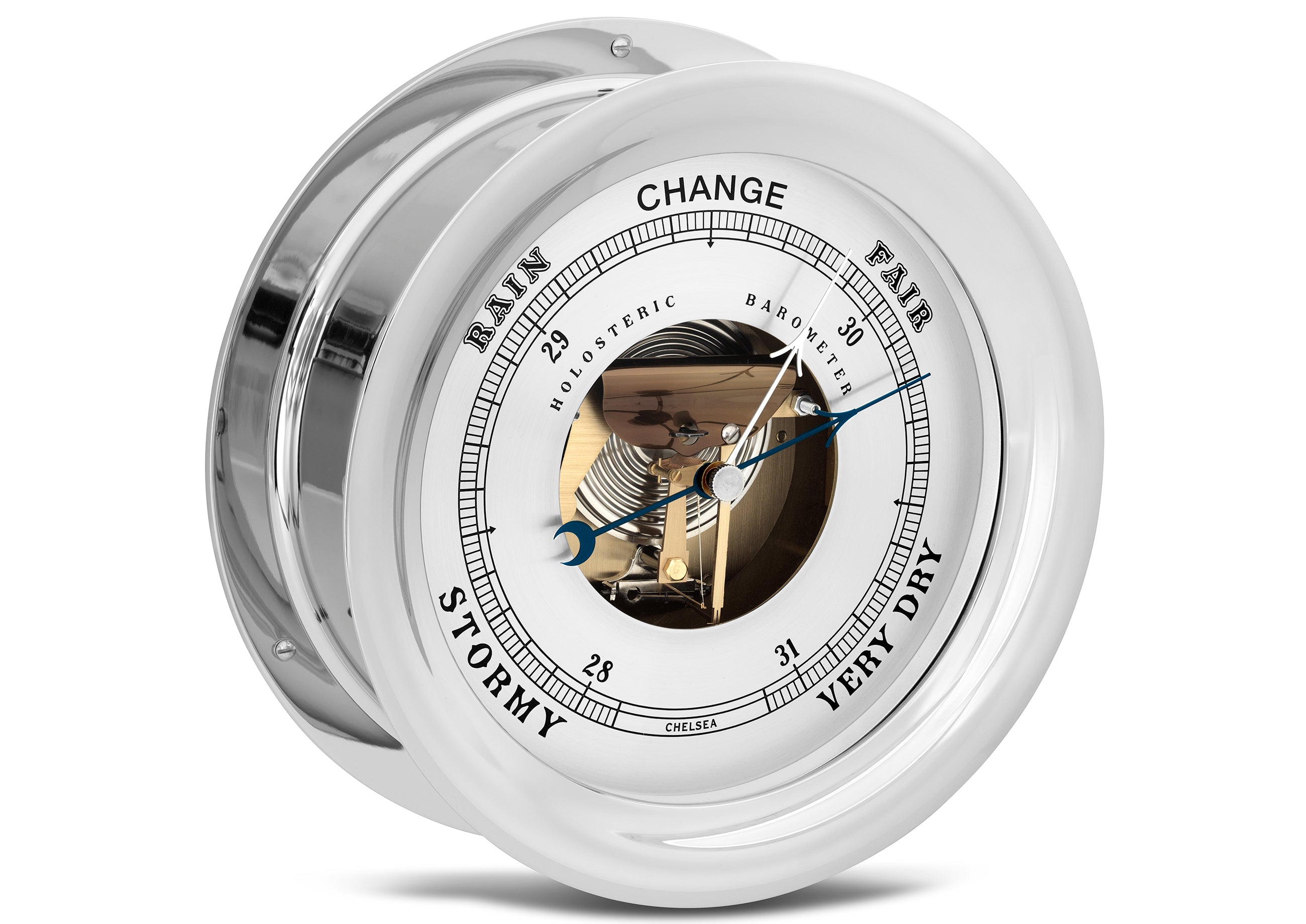 Ship's Bell Barometer – Nickel Bezel – 8 1/2