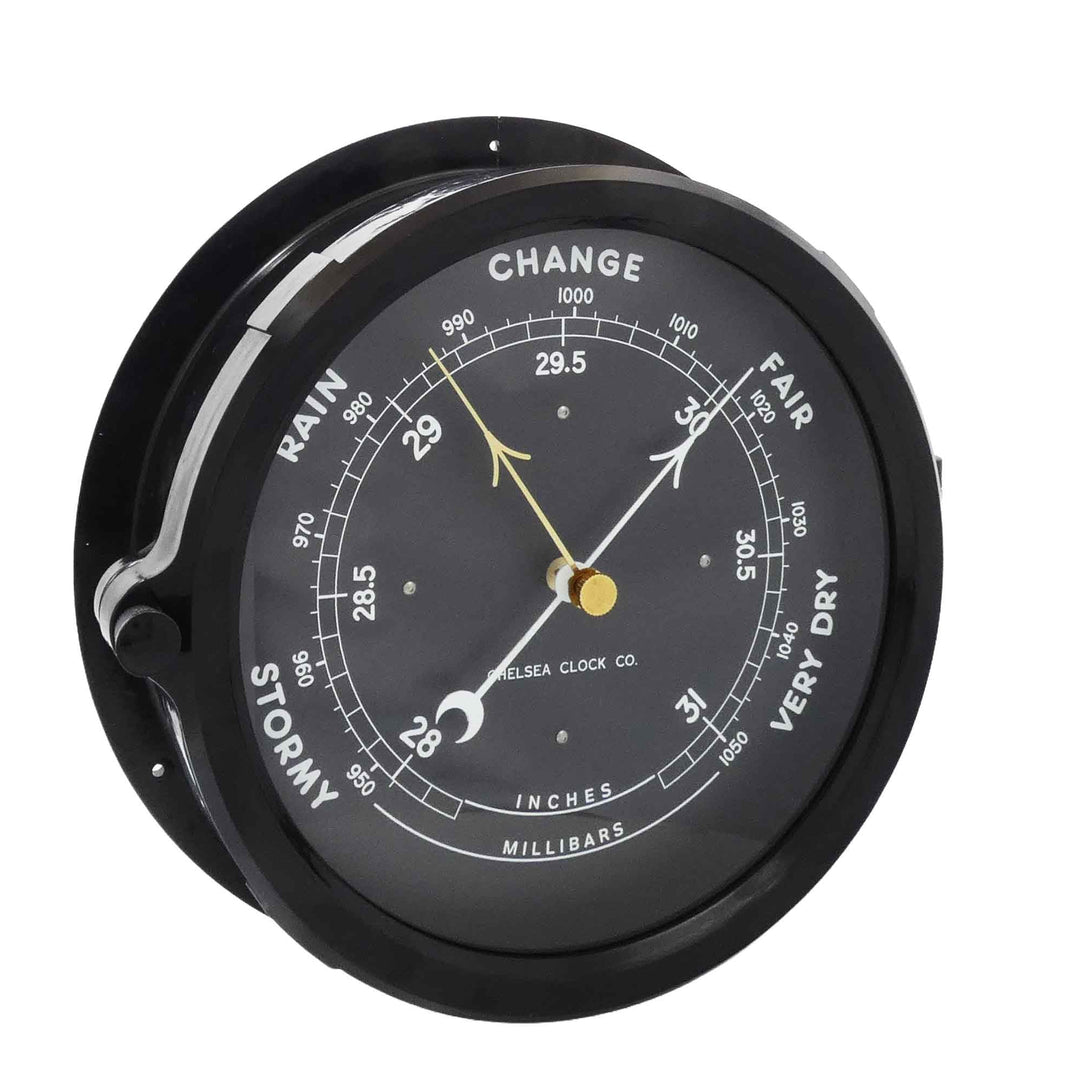 Naval Deck Barometer - 8.5" Black Dial