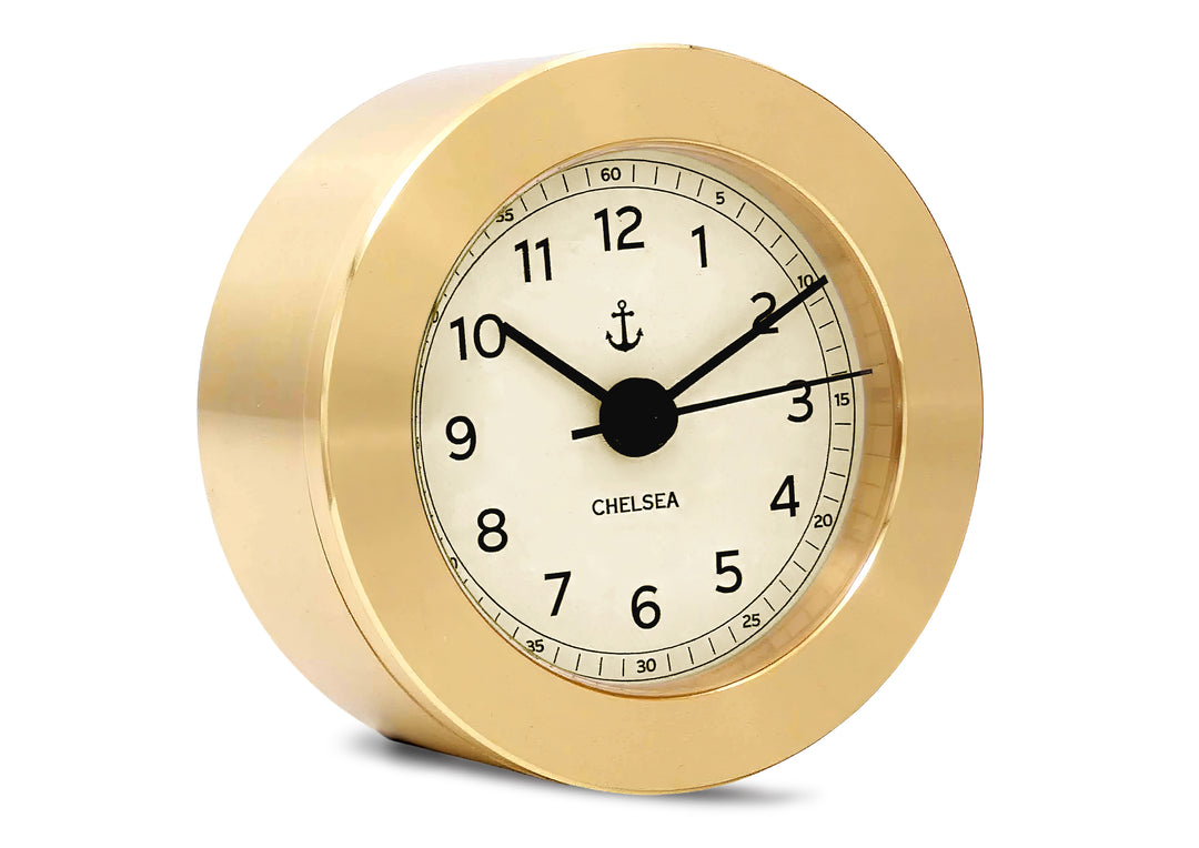 Duxbury Desk Clock, Brass