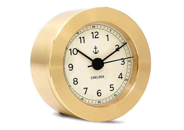 Duxbury Desk Clock, Brass