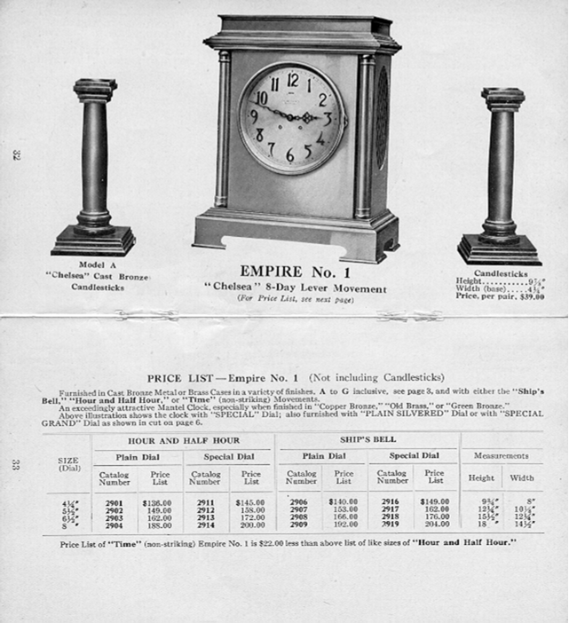 Chelsea Clock Catalog Empire
