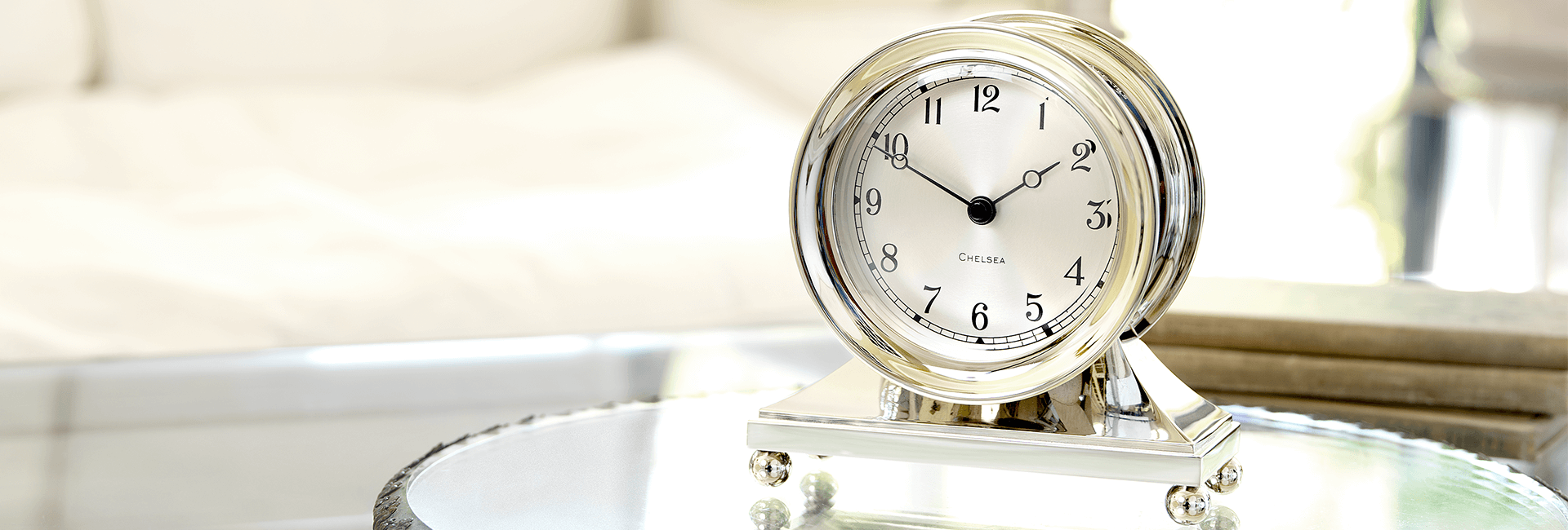 Buy Upscale Polished Nickel Clocks — Chelsea Clock