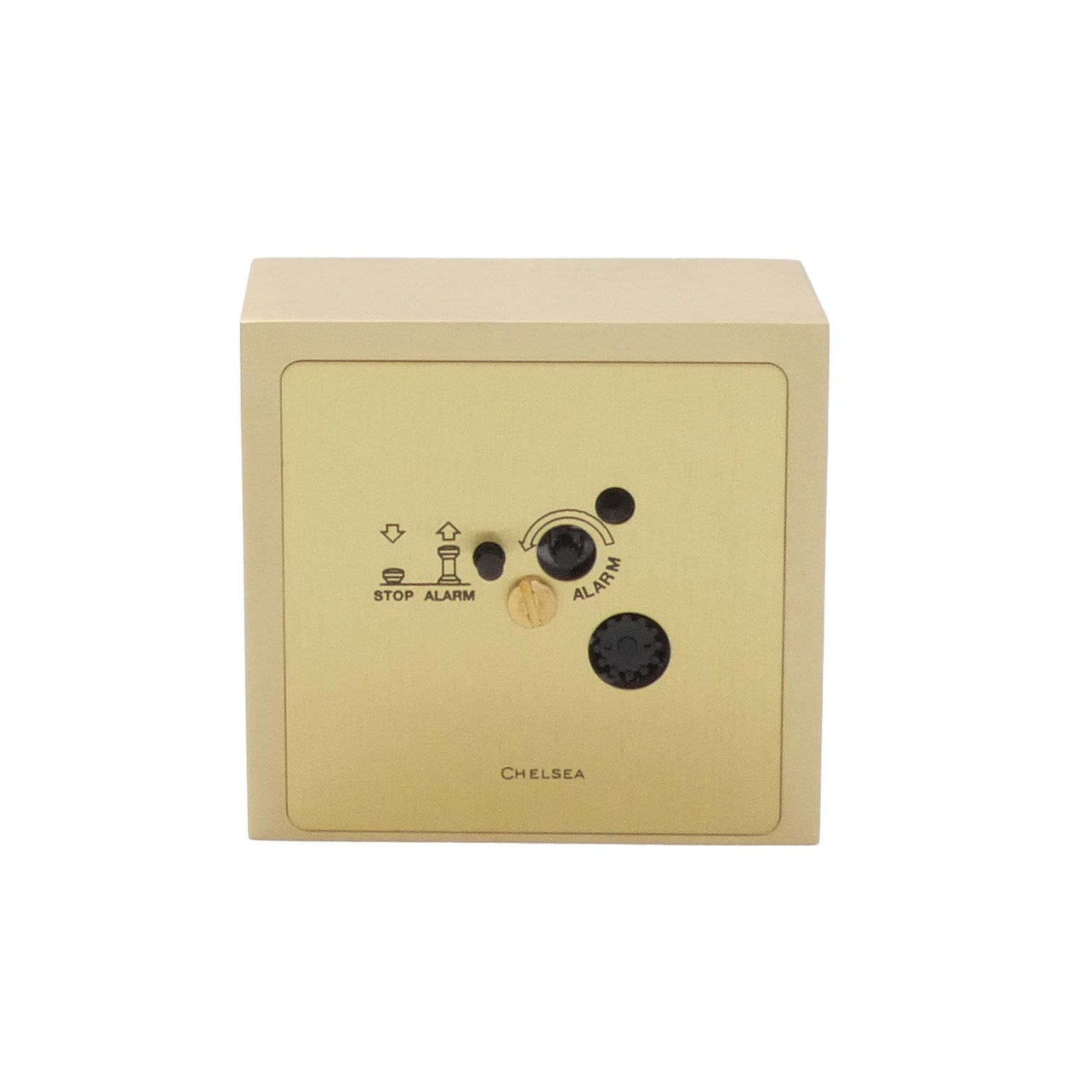 Square Brass Desktop Alarm Clock - Chelsea Clock