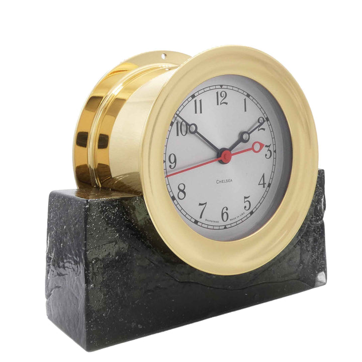 Shipstrike Quartz Clock Gray Glass Base Side