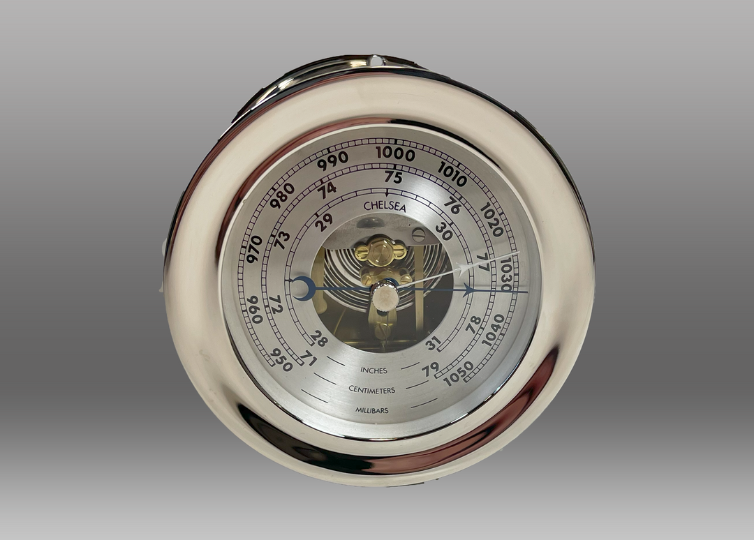3 3/4" Ship's Bell Barometer in Nickel, 1955