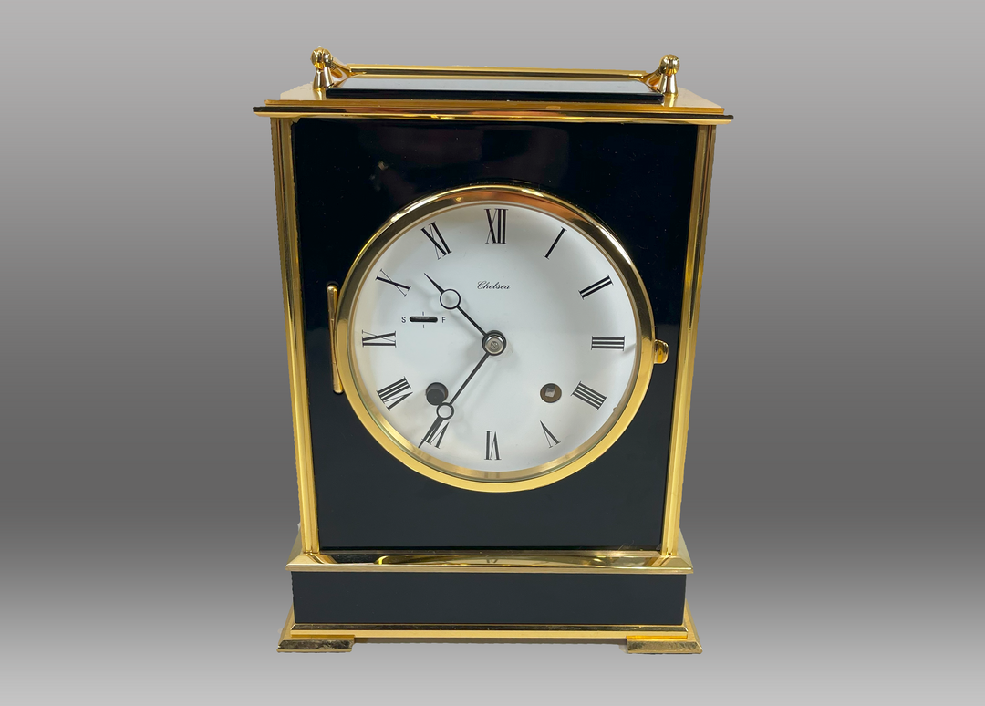Eagle Series Clock Black Enamel Front with House Strike Movement, 1986